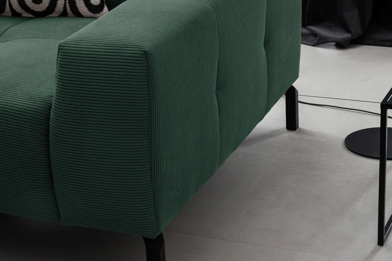 KAWOLA Sofa OHIO Ecksofa Feincord grün