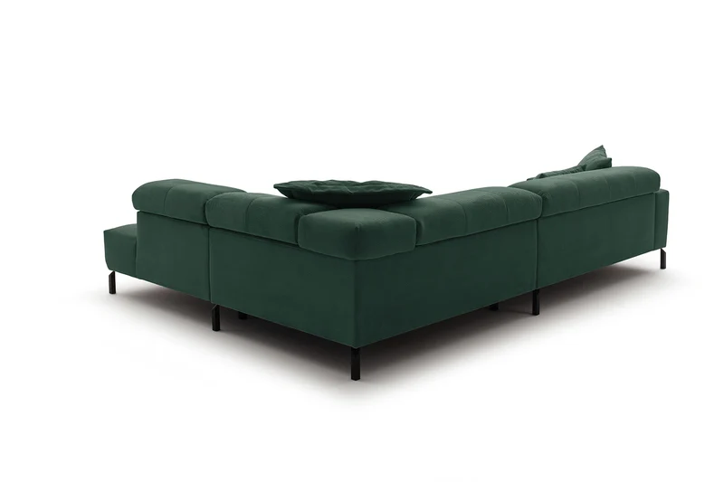 KAWOLA Sofa OHIO Ecksofa Feincord grün