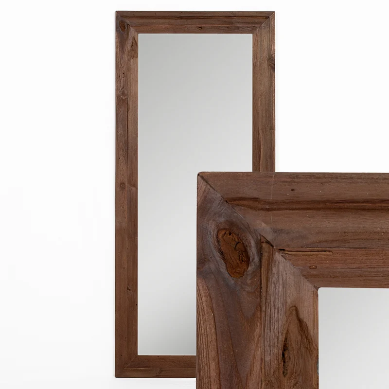 Wandspiegel TEAK 160x70cm recyceltes Teakholz natural Spiegel