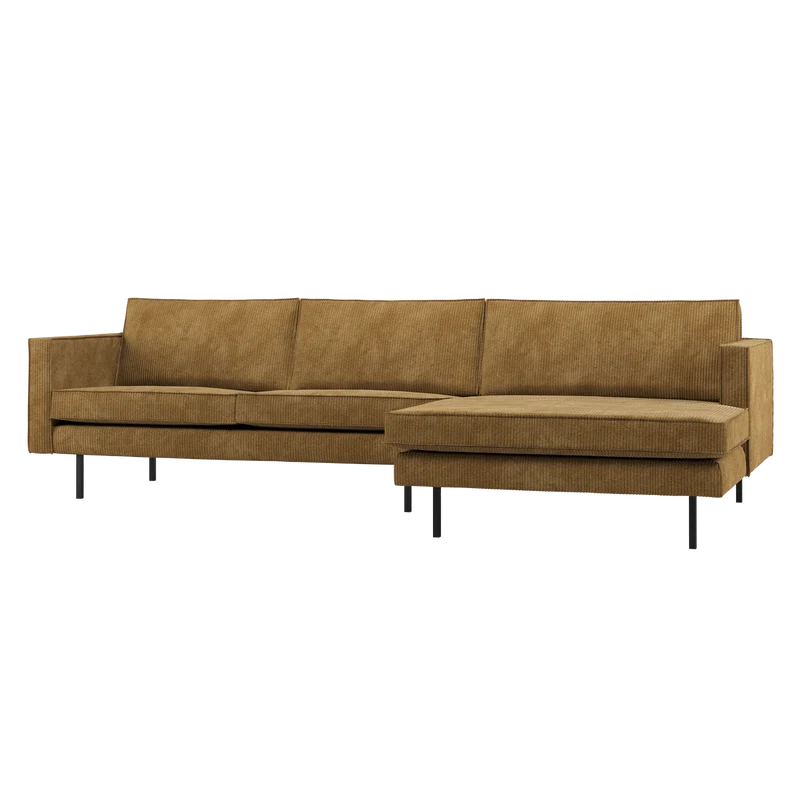 Rodeo chaise longue sofa rechts cord honiggelb