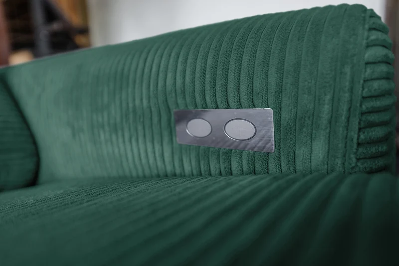 KAWOLA Sofa LAISKA Ecksofa Cord smaragd