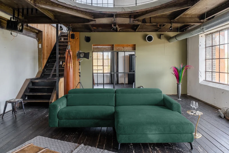 KAWOLA Sofa LAISKA Ecksofa Cord smaragd