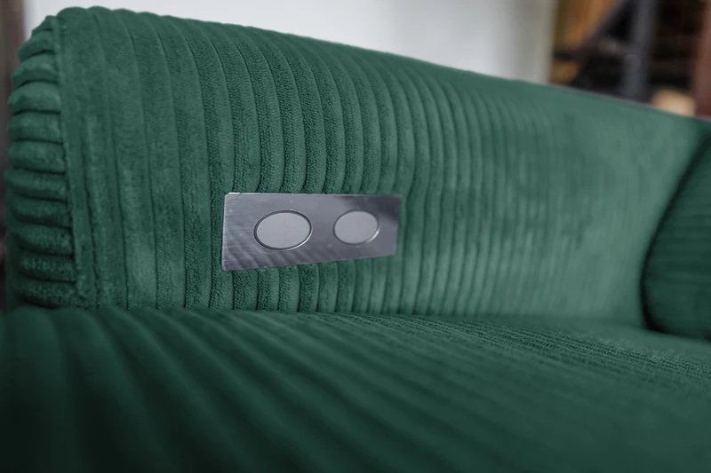 KAWOLA Sofa LAISKA Ecksofa Cord smaragd