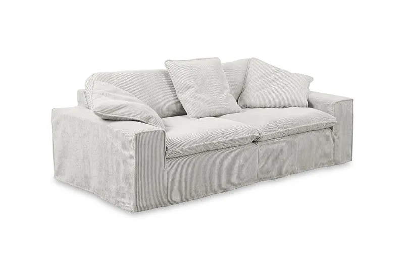 KAWOLA Sofa NETTA 3-Sitzer Bezug abziehbar Cord hellgrau