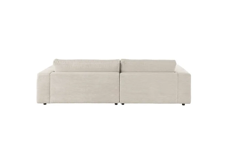 KAWOLA Sofa MADELINE Ecksofa mit Longchair Cord hellgrau