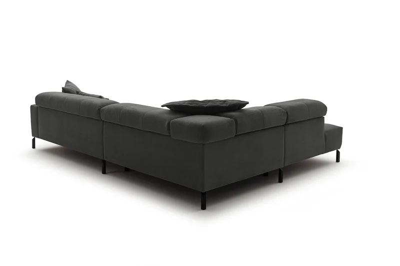 KAWOLA Sofa OHIO Ecksofa Feincord anthrazit