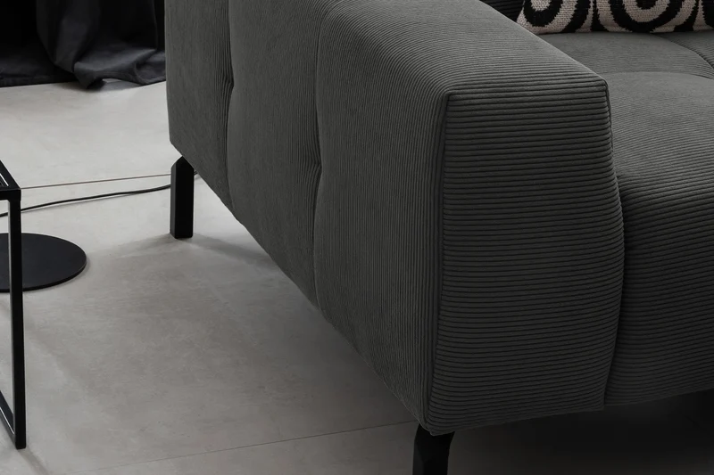 KAWOLA Sofa OHIO Ecksofa Feincord anthrazit