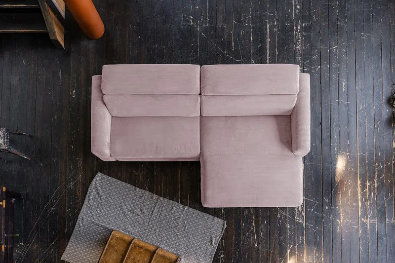 KAWOLA Sofa LAISKA Ecksofa Cord rosa