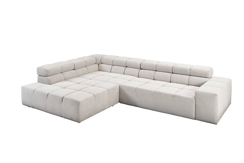 KAWOLA Sofa NEVADA Ecksofa Feincord silber