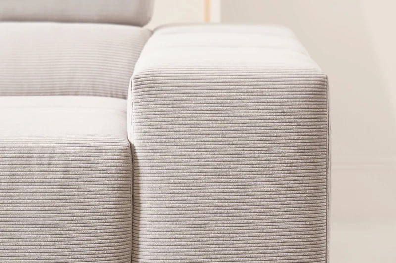 KAWOLA Sofa NEVADA Ecksofa Feincord silber