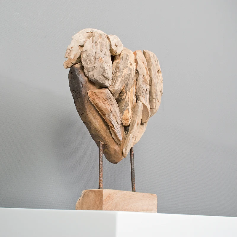 Herz-Figur HATI ca. H40cm aus massivem Teak