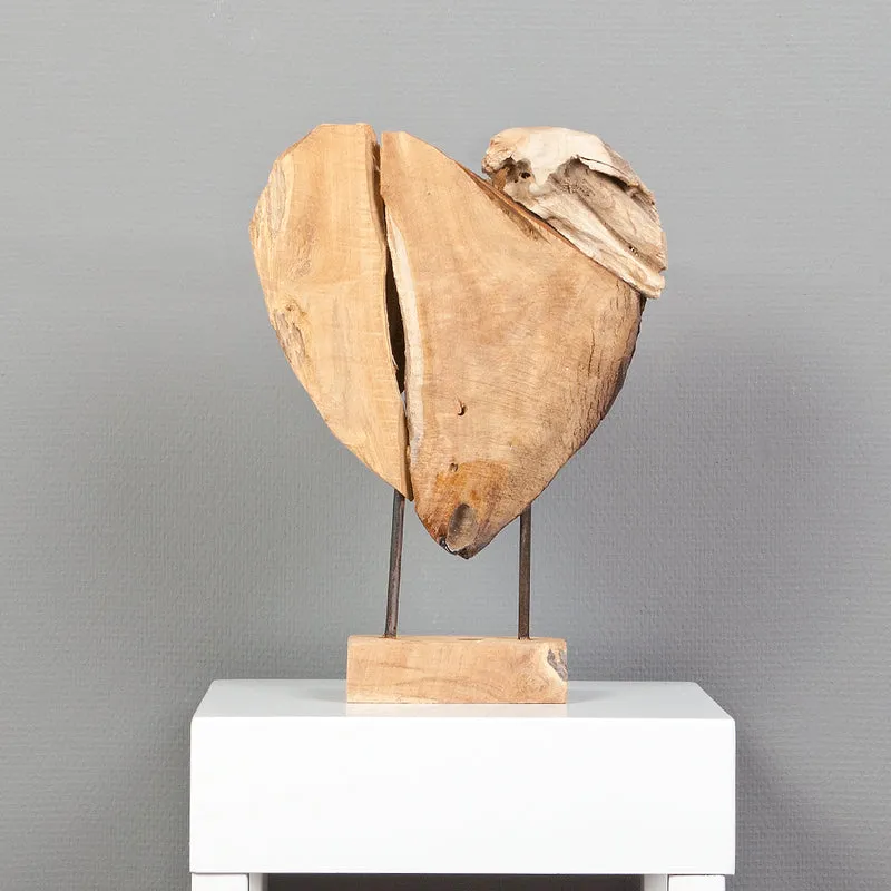 Herz-Figur HATI ca. H40cm aus massivem Teak