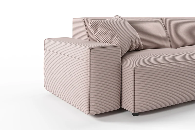 KAWOLA Sofa RANI 3-Sitzer Cord rosa