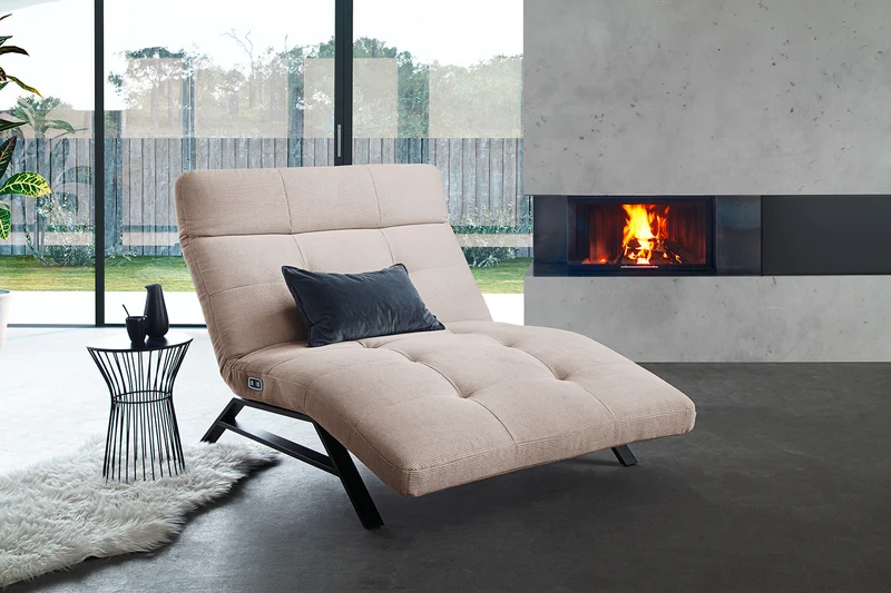 KAWOLA Relaxliege AMERIVA motorisch Maxi Feincord beige