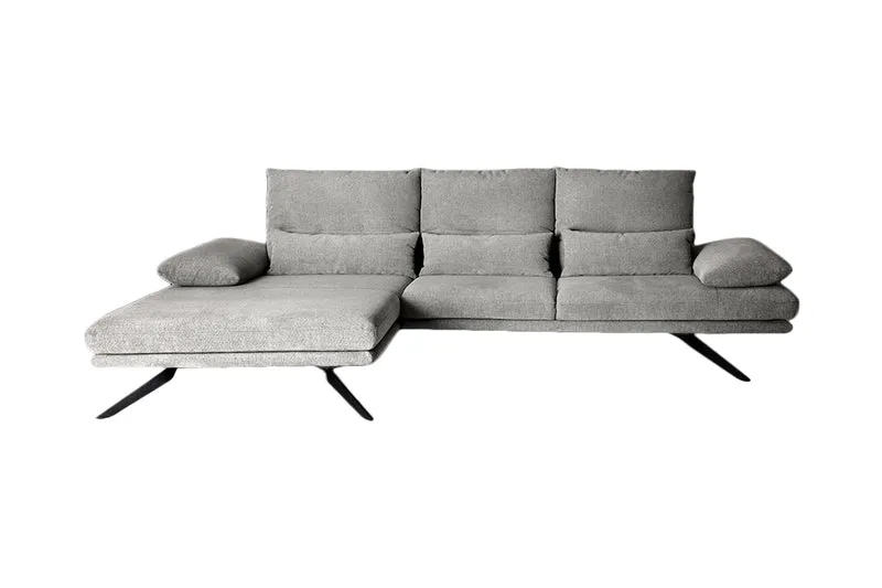 B-Ware KAWOLA Sofa FENICE Ecksofa Stoff Recamiere links light grey