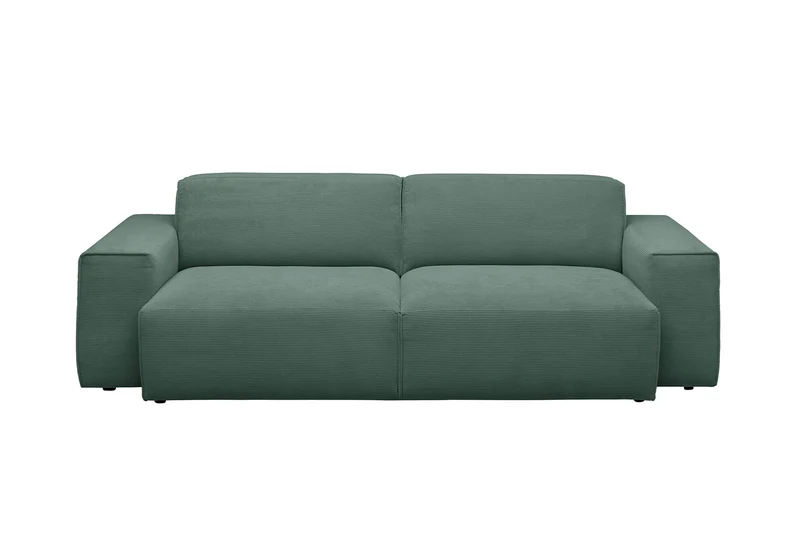 KAWOLA Sofa RANI 3-Sitzer Feincord grün