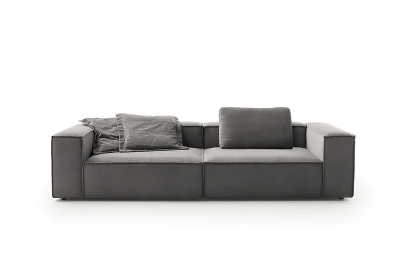 KAWOLA Sofa CARMO 3-Sitzer Feincord anthrazit