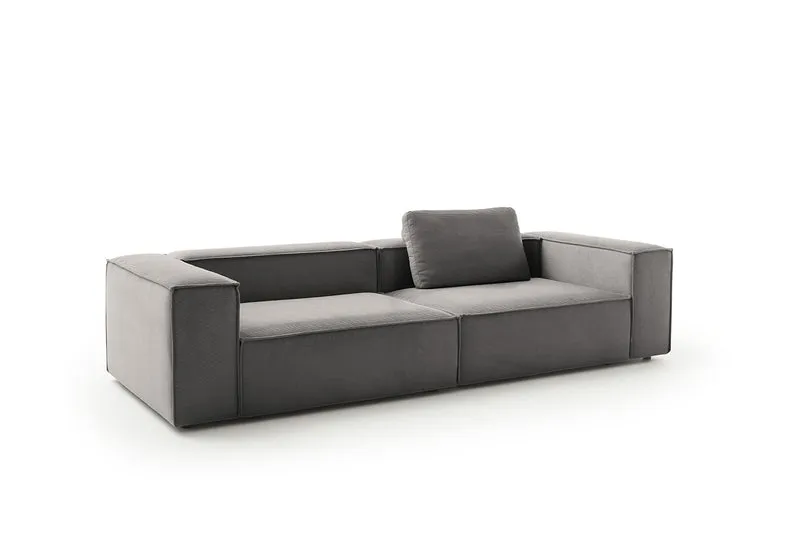 KAWOLA Sofa CARMO 3-Sitzer Feincord anthrazit