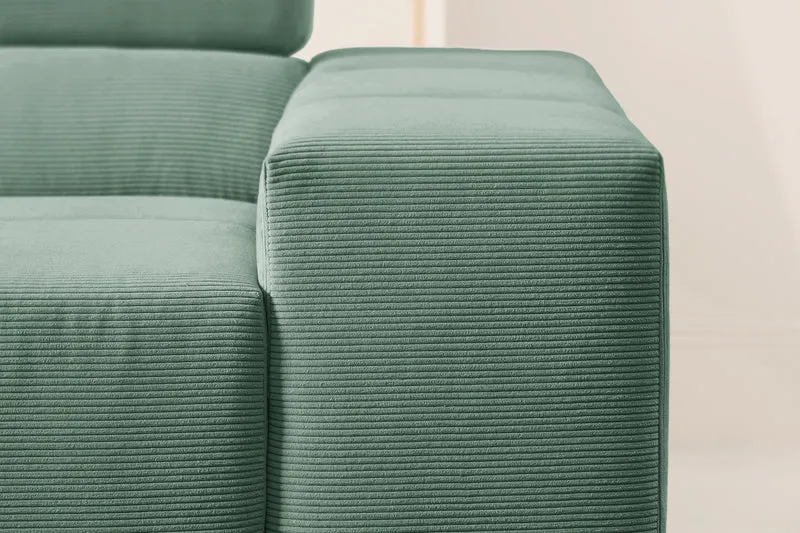 KAWOLA Sofa NEVADA Ecksofa Feincord grün