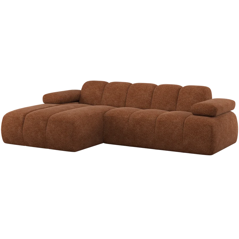 Mojo chaise longue bank links wollig rostbraun