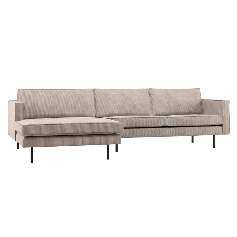 Rodeo chaise longue sofa links cord dunkelsand