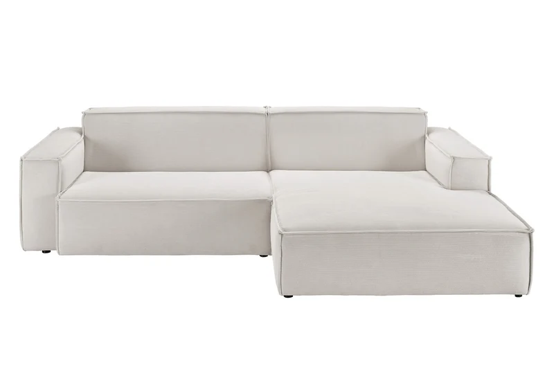 KAWOLA Sofa SAMU Ecksofa Feincord silber