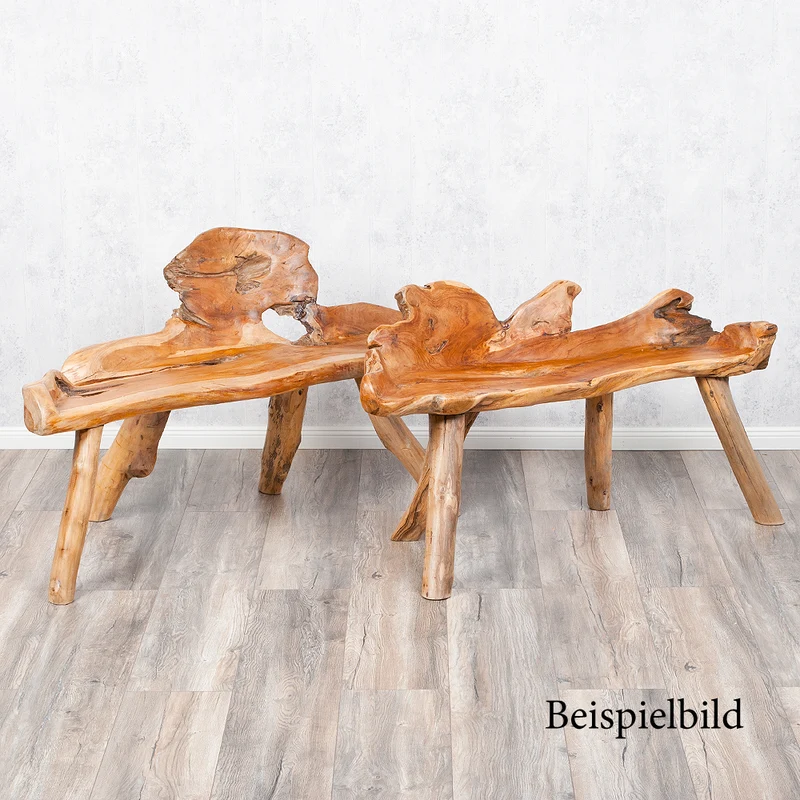 Einzigartige Teak Sitzbank PRIMITIV ca.130cm Natural