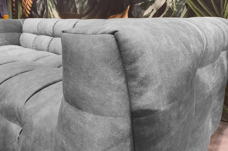 KAWOLA Sofa ROSARIO Velvet hellgrau