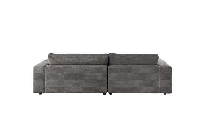 KAWOLA Sofa MADELINE Ecksofa mit Longchair Cord grau