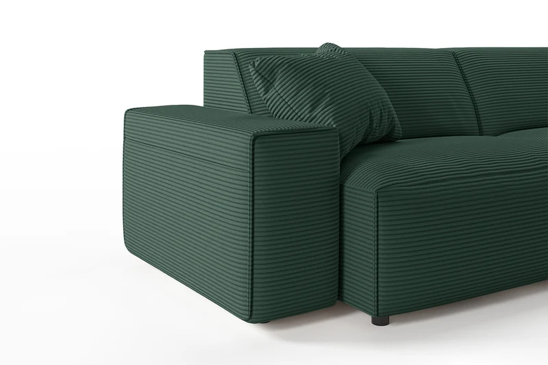 KAWOLA Sofa RANI Ecksofa Cord smaragd