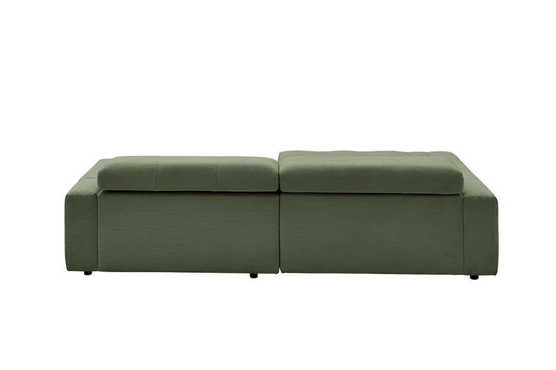 KAWOLA Sofa RENO Ecksofa Feincord olivgrün