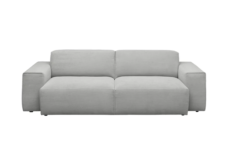 KAWOLA Sofa RANI 3-Sitzer Feincord silber
