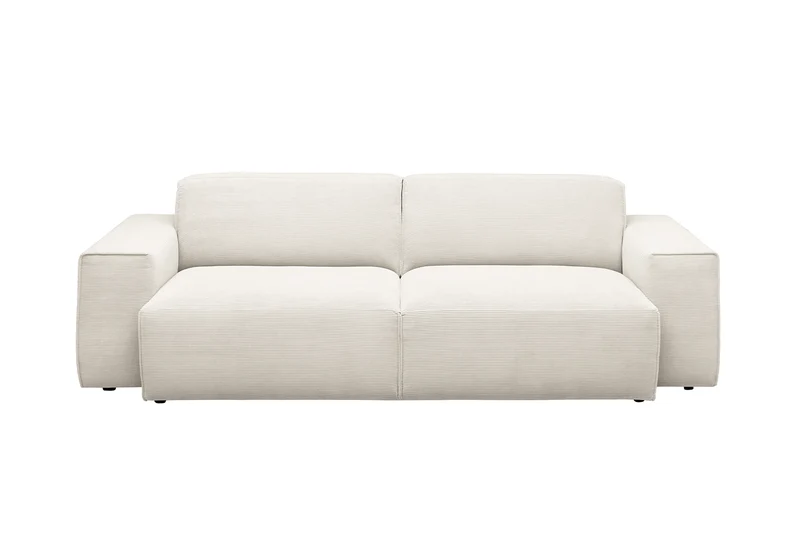 KAWOLA Sofa RANI 3-Sitzer Feincord weiß