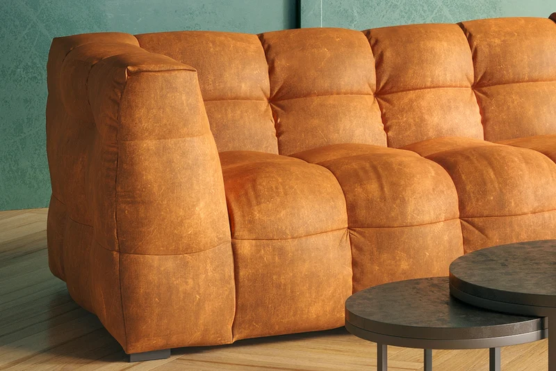 KAWOLA Sofa ROSARIO Ecksofa Velvet gold