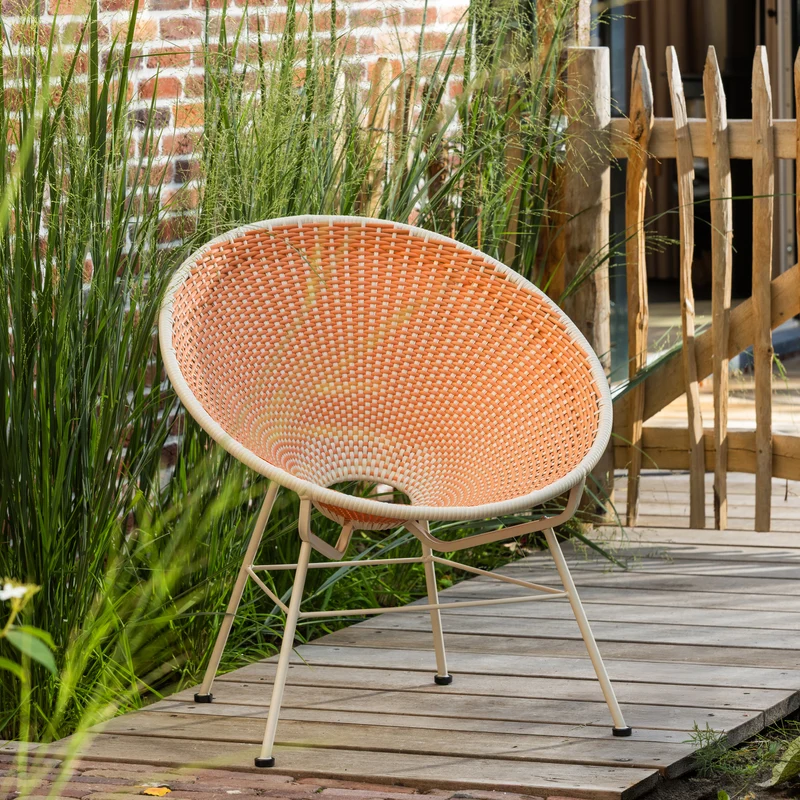 Garten-Loungesessel Geflecht orange