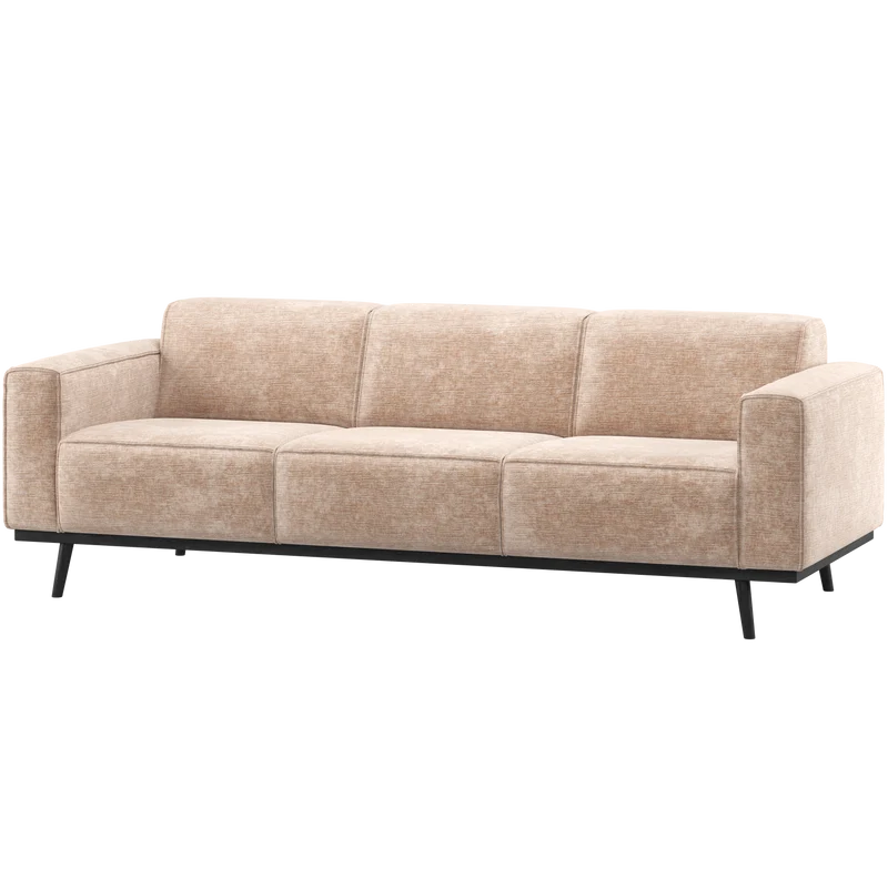 Statement 3-sitzer sofa 230 cm chenille samt natur