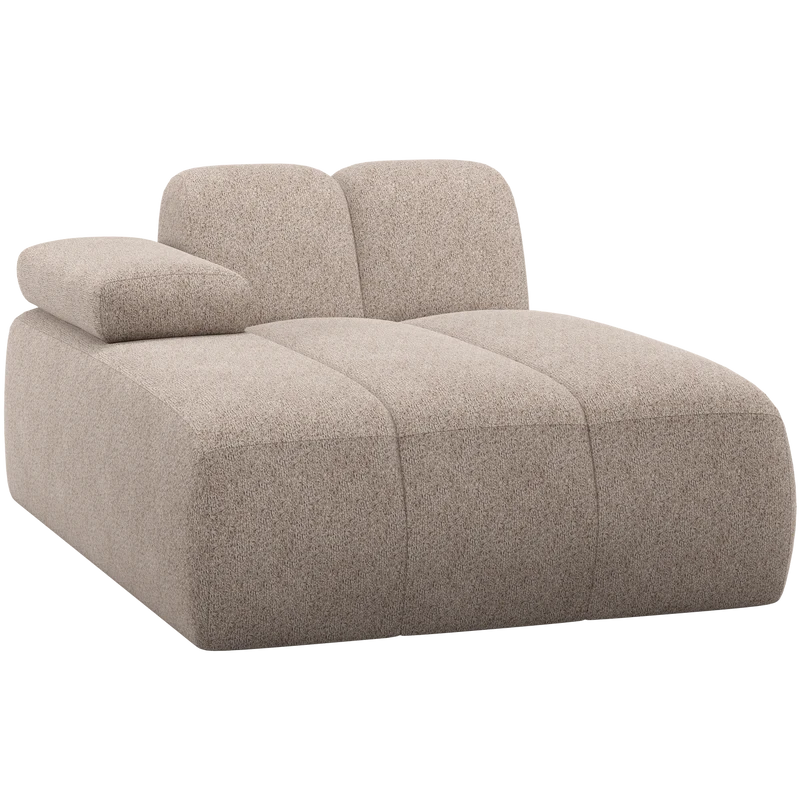 Mojo chaise longue element links wollig dunkel sand