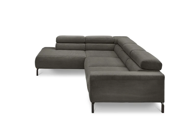KAWOLA Sofa DELIA Ecksofa Feincord anthrazit