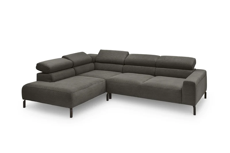 KAWOLA Sofa DELIA Ecksofa Feincord anthrazit