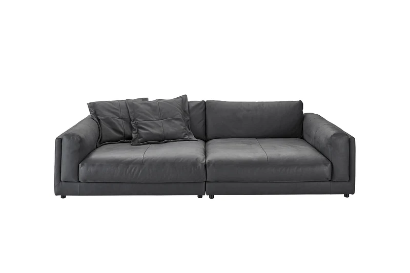 KAWOLA Big Sofa RAINA Leder anthrazit