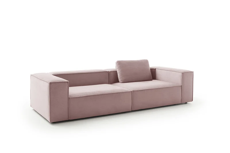 KAWOLA Sofa CARMO 3-Sitzer Feincord rosa