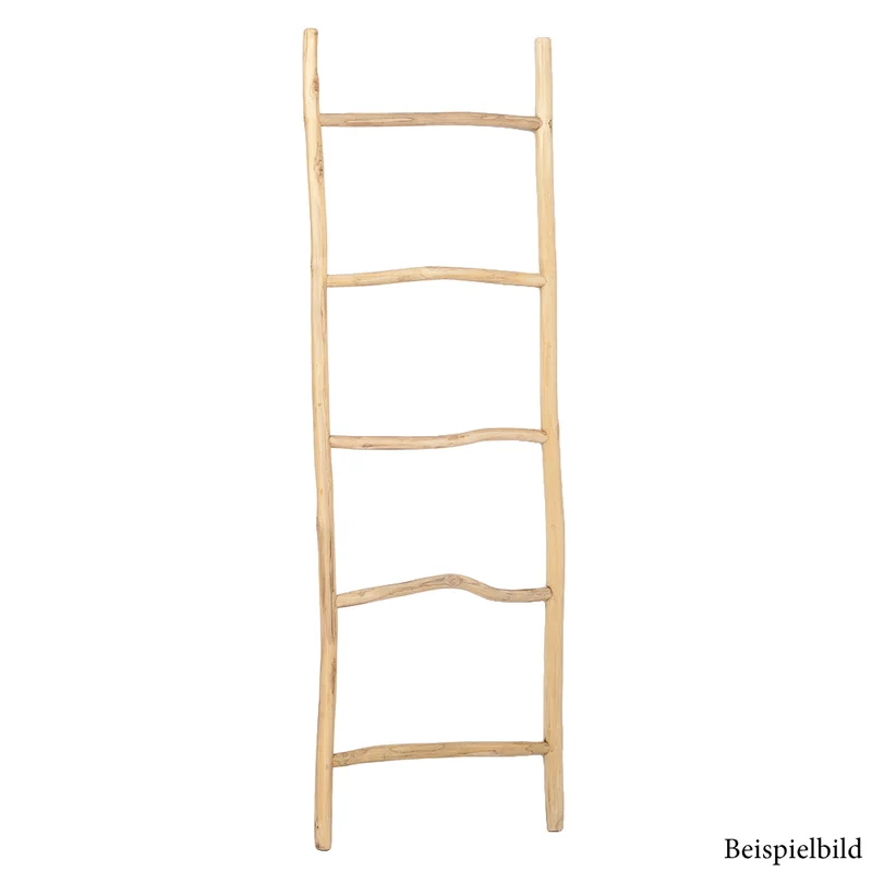 Deko-Leiter KEPALA ca. H150cm Natural Teak Handtuchhalter Kleiderständer