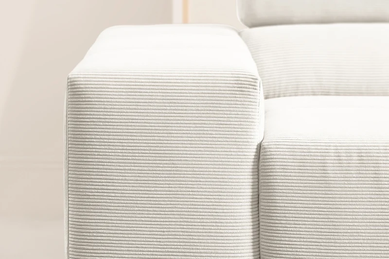 KAWOLA Sofa NEVADA Ecksofa Feincord weiß