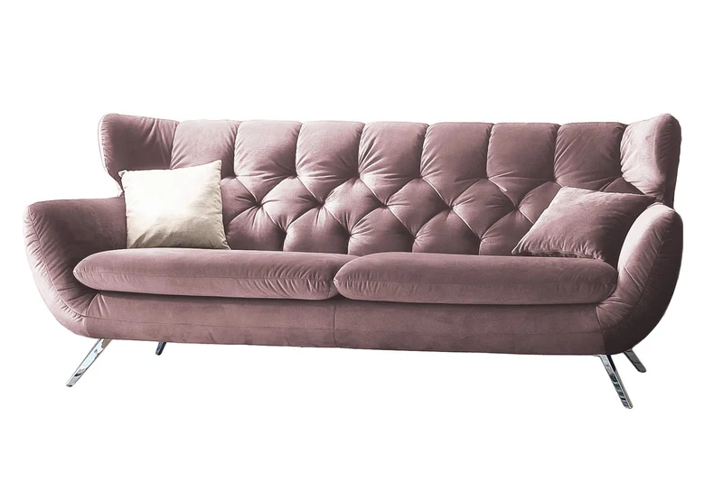 KAWOLA Sofa CHARME Velvet roségrau
