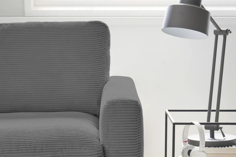 KAWOLA Ecksofa CARA Sofa Cord grau