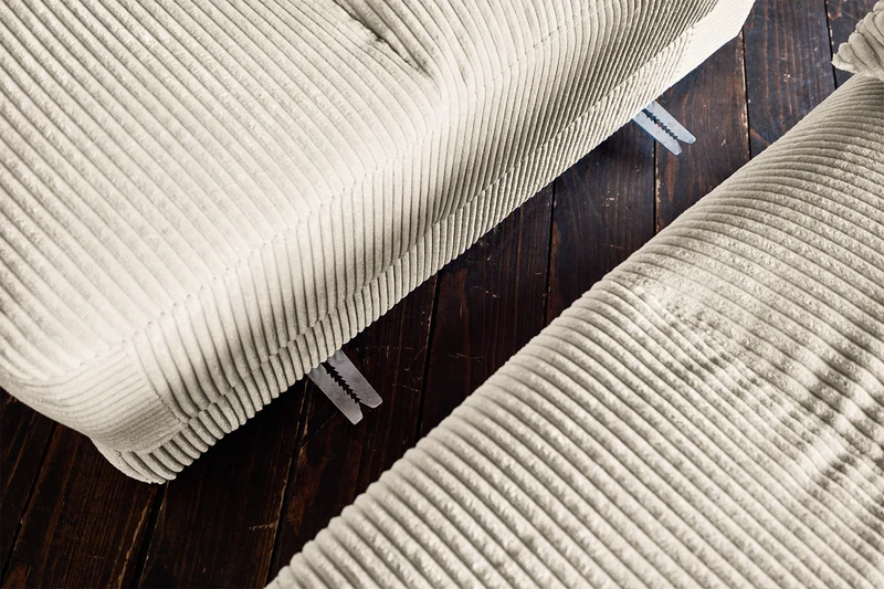 KAWOLA Sofa CINE XXL-Sofa 3-Sitzer Cord cremeweiß