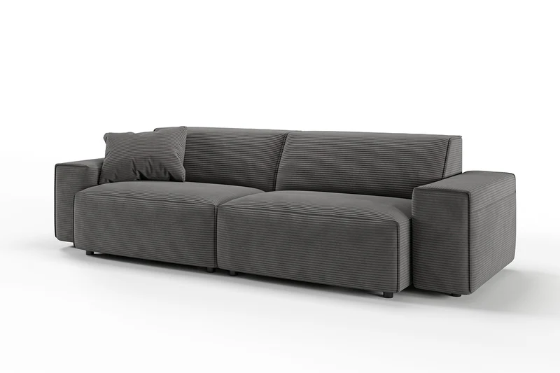 KAWOLA Sofa RANI 3-Sitzer Cord grau