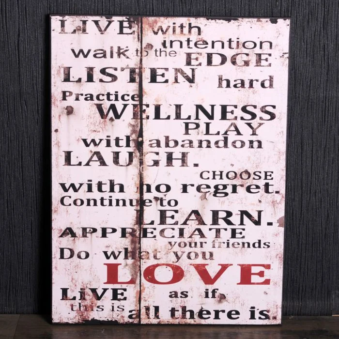 Antik Holzschild LEARN LOVE Vintage Retro Schild