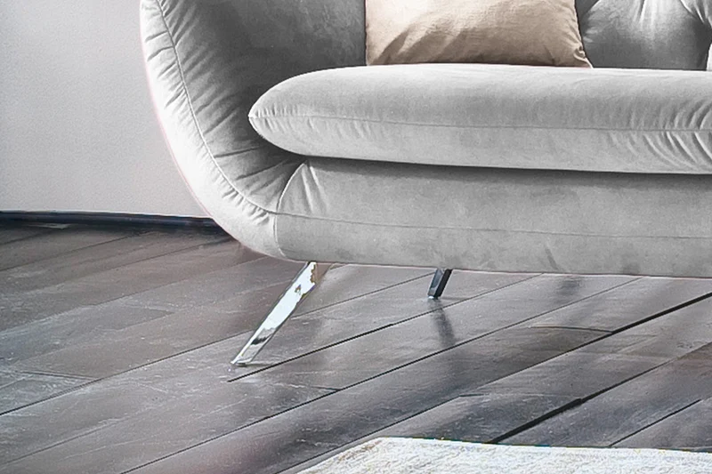KAWOLA Sofa CHARME Velvet silber