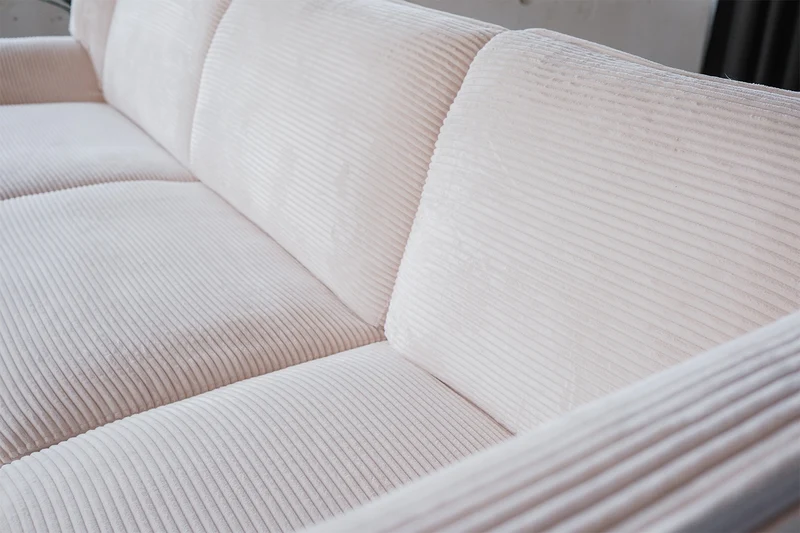 KAWOLA Sofa CALLA Ecksofa Cord cremeweiß Recamiere rechts
